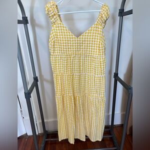 Yellow Gingham Sleeveless Dress